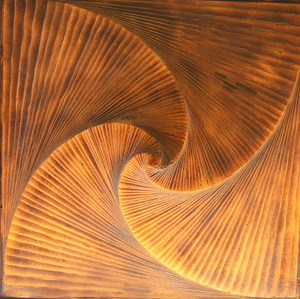 Große Spirale (Holz, Pappe, gebrannt)