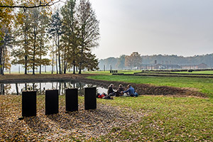 Wasserzeremonie im Ascheteich des Lagers …